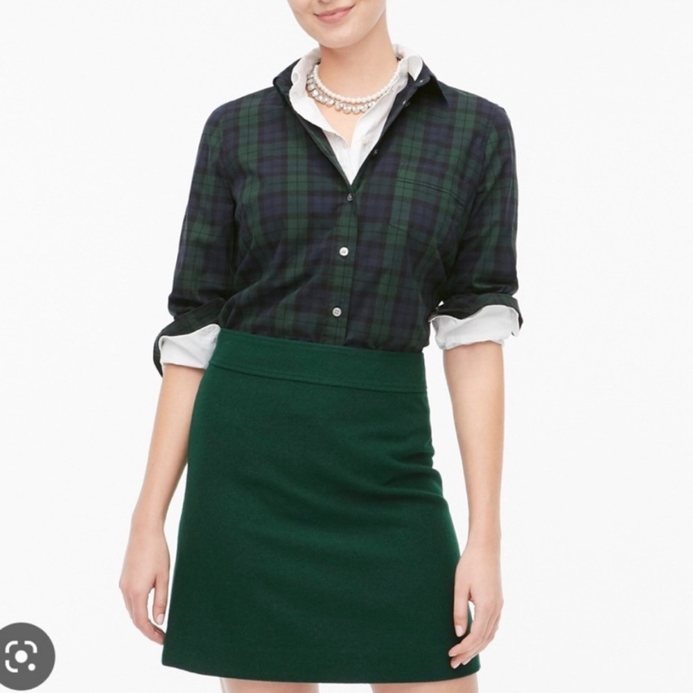 J. Crew ** Kelly Green Wool Mini Pencil Skirt NEW AC276 Professional Career